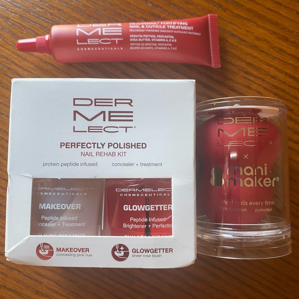 Dermelect Nail Rehab Kit with Red Polish